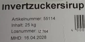 Flüssigzucker MHD bis 2028