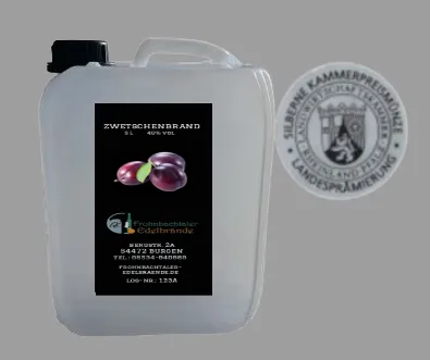 Zwetsch(g)enbrand 5 l (40% vol) von Bühler Zwetschen und Hauszwetschen, Silberne Kammerpreismünze