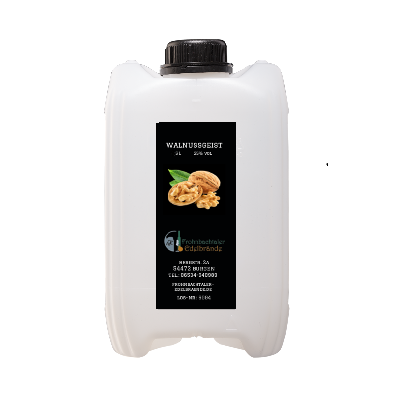 alter Walnussgeist 5 l (40% vol) in lebensmittelechten Kanister