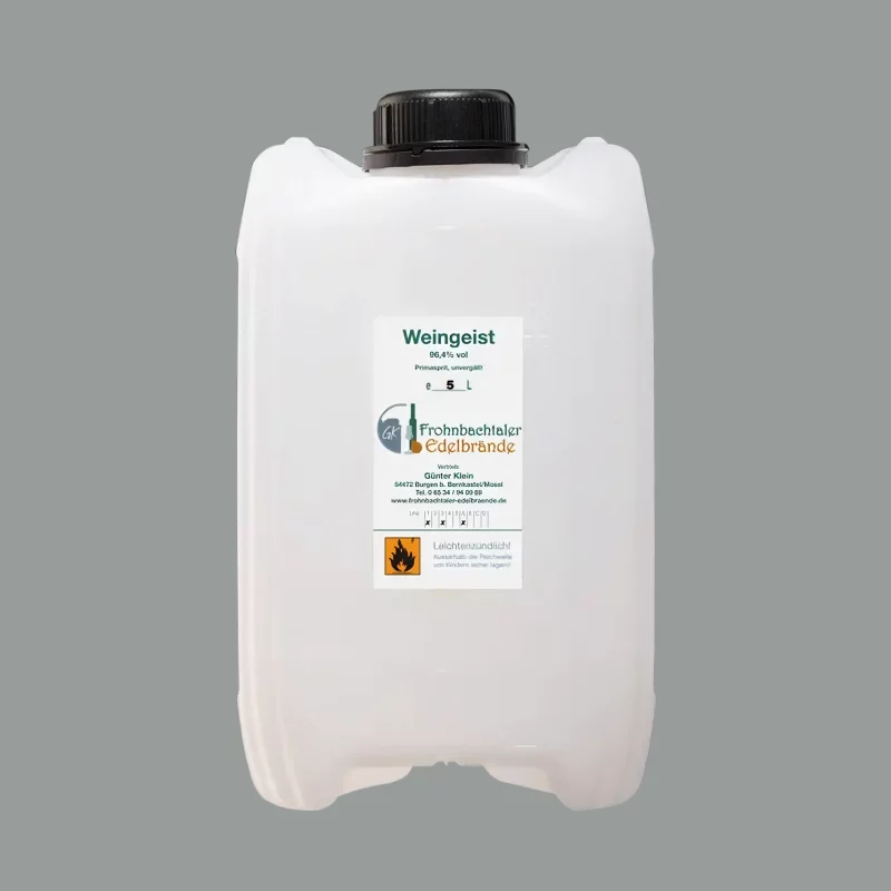 Weingeist 5 l (96,4% vol) in lebensmittelechtem Kanister
