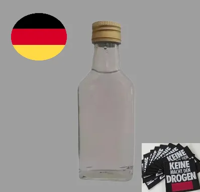 Taschenflasche, Flachmann 200 ml aus Glas mit Schraubverschluss
