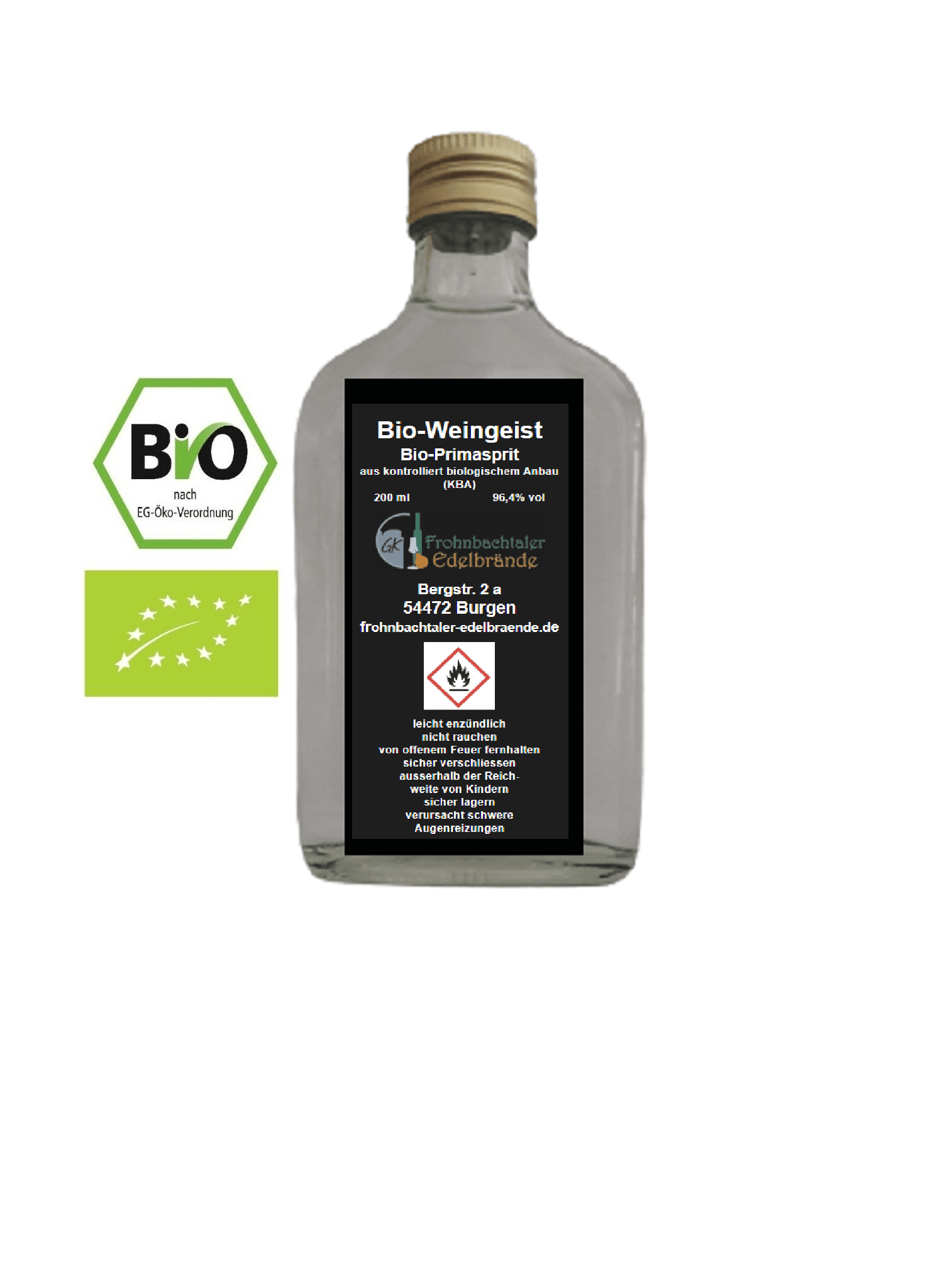 Bioweingeist 200 in Taschenflasche