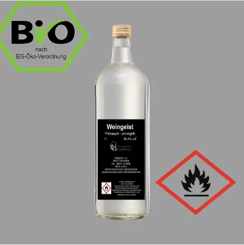 Bioweingeist 1 l (96,4% vol) in Glasflasche