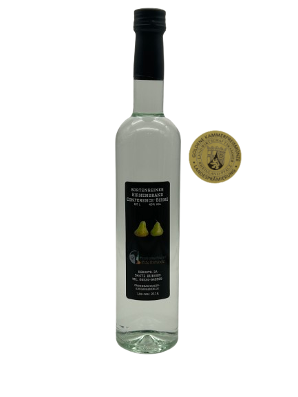 Conferenz Birnenbrand 0,5 l (40% vol) in Glasflasche mit Schraubverschluss