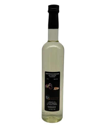 Zwetschenbrand mit Ingwer 0,5 l in Glasflasche