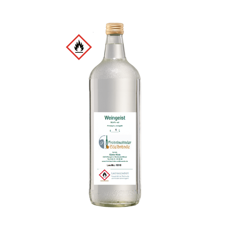 Weingeist 1 l, Primapsrit in Glasflasche