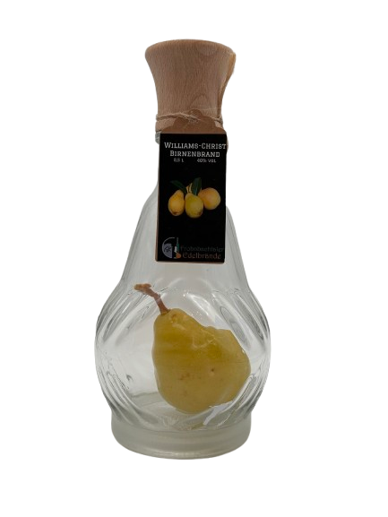 Williams-Christ Birnenbrand mit eingelegter Birne + Drehverschluss aus Holz