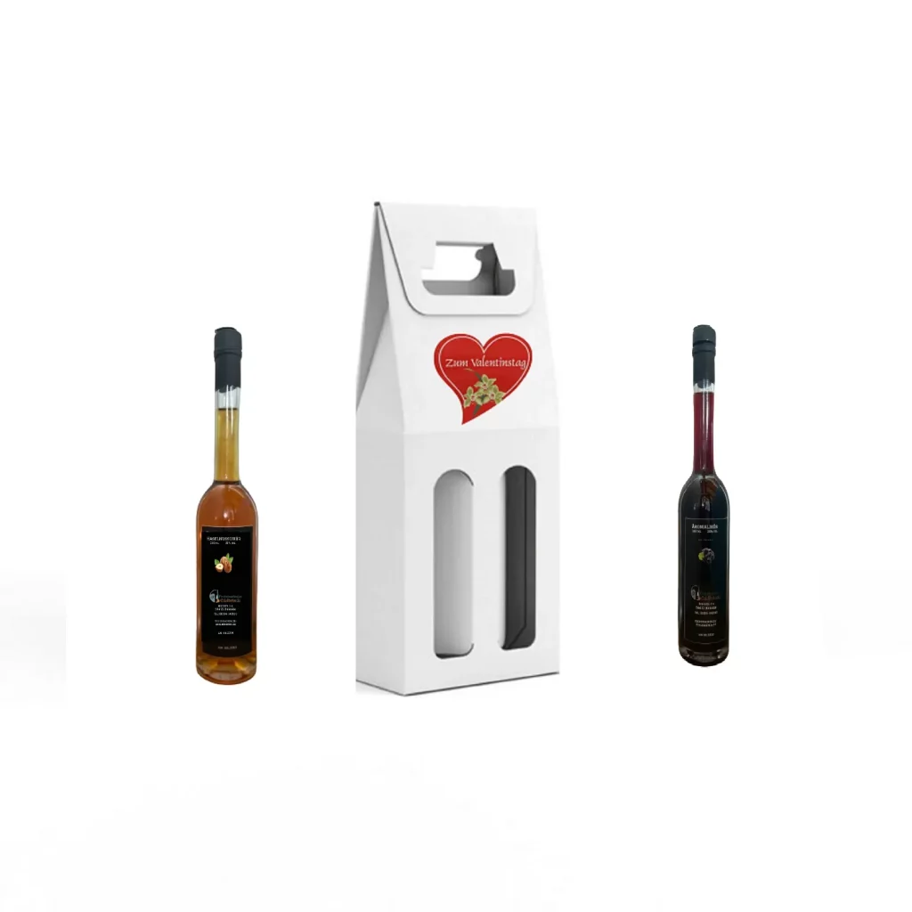2er Geschenkbox mit Spirituosen für Valentinstag