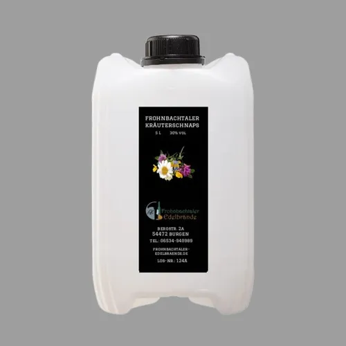 Kräuterschnaps aus dem Frohnbachtal 5 l im Kanister