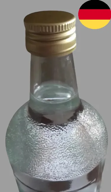 Kurzhalsflasche 1 l mit geeister Schulter und Schraubverschluss