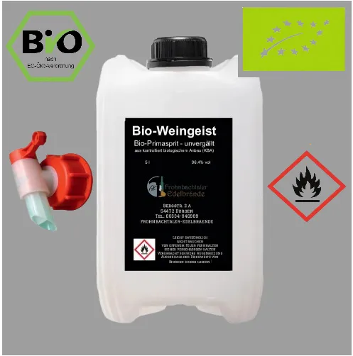 Bioweingeist 5 l im Kanister (96,4% vol) mit Zapfhahn