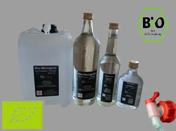 Bioweingeist in 4 Größen + Zapfhahn