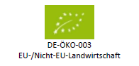 'DE-Öko-003 EU-/Nicht-EU Landwirtschaft Flagge