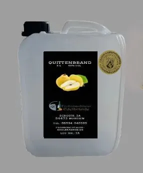 Quittenbrand 5 l (40% vol) in lebensmittelechtem Kanister. Wenn es etwas mehr sein darf.