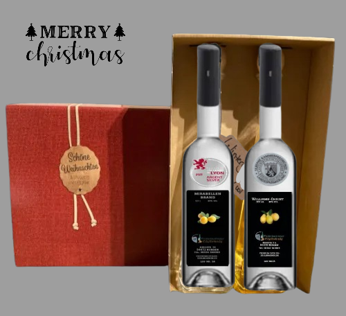 Mirabelllenbrand und Williams-Christ 0,2 l in Päsentschatulle "Weihnachten"