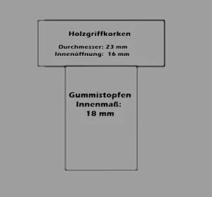 Bild: Verschlussgröße für aussgiesser - Holzgriffkorken